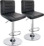 Leopard Bar Stools Set of 2, Modern Adjustable Bar Stool with Back, Swivel Barst