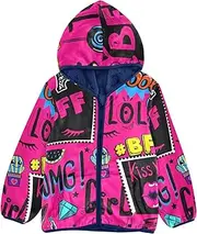 [GuoChe] Sherpa Coat 1970s Disco Retro Grunge Graffiti Toddler Boy Coat Navy Blue Baby Zip Sweatshirt 3-10T