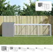 Chicken Coop with Roof Outdoor Hen House Cage Shed Galvanised Steel vidaXL