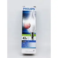 在飛比找樂天市場購物網優惠-PHILIPS 飛利浦 拉尾蠟燭省電鹵素燈 42W 120V