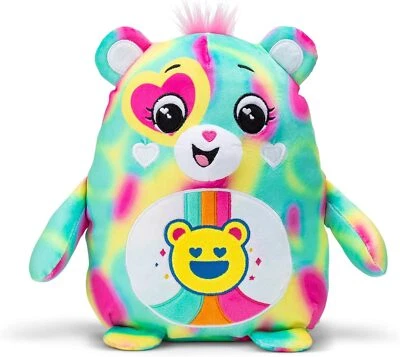 Care Bears , Good Vibes Bear 25cm Squishes , Collectable Cute Plush Toy, Cuddly