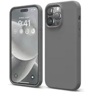 Premium Silicone Phone Case For iPhone 14 Pro Max Shockproof Microfiber Lining - Carbon Grey