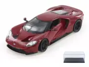 DIECAST CAR & DISPLAY CASE 2017 FORD GT RED WELLY 24082WR 1/24 SCALE DIECAST CAR