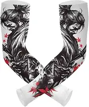 [Yoogain] UV Protection Sleeves Youth Boys Samurai Tattoo Sleeve Tattoo Cover Anti-Snag cubre brazos, Samurai, One Size, Samurai, One Size
