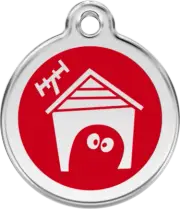 Red Dingo Dog Enamel House Tag - Red - Lifetime Guarantee - Cat, Dog, Pet ID Tag