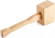 Qwork Wooden Mallet 9.5 Manual Ice Hammer Mallet Beech Solid Carpenter Wood Tool
