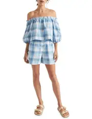 [Seed Heritage] Linen Check Tie Short