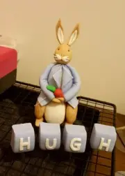 Peter Rabbit and name blocks cake toppers or Gemmima puddle duck and blocks