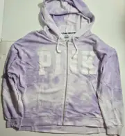 Victoria's Secret PINK Hoodie Hooded Sweatshirt Tie Dye Full Zip Large NEW