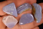 5 *BLUE CHALCEDONY* Tumbled Stones 2-3cm 26.7g Natural Healing Crystal, Calming
