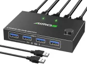 HDMI KVM Switch 1 Monitors 2 Computers 4K@60Hz,USB KVM Switches for 2 Desktops