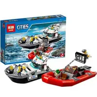 在飛比找蝦皮購物優惠-磚塊積木=樂拼02049警察巡邏艇城市系列相容LEGO非樂高