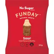 Funday Natural Sweets Sour Cola Flavoured Bottles 50g