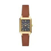 Fossil Raquel Three-Hand Date Medium Brown LiteHide Leather Watch ES5303