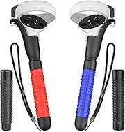 HUIUKE VR Game Handle Accessories for Quest 2 Controllers, Handles Extension Grips for Playing Beat Saber, VR Golf Club Attachment Compatible with Playing Golf+ or First Person Tennis
