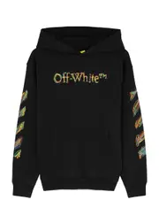 Off-white Kids Diag Hooded Cotton Sweatshirt (12 Years) - Black - 12YR (12 Years) 12YR (12 years)