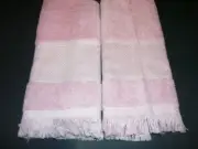 2 Cross Stitch Velour Fingertip Towels - Dusty Rose - NEW - no tags
