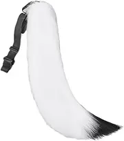 Fox Tail Therian Tail Realistic Furry Fur like Tail,party Cosplay Suitable for Boys and Girls(White Black)