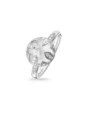 TR2027M54 THOMAS SABO SILVER PURE LOTOS MILKY QUARTZ RING