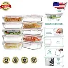 10-Pack Pink Airtight Glass Meal Prep Containers - Leak-Proof & Microwave Safe