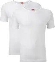 [Crazy Fashion] Pack of 2 Thermal Tops Men’s - Short Sleeve Plain Round Neck Mens Top Warm T-Shirt Underwear Baselayer Cotton Thermals S, M, L, XL, XXL UK