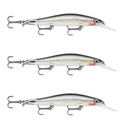 3x Rapala 12cm RipStop Deep Jerkbait Hard Body Fishing Lures - Silver