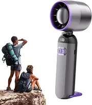 Handheld Fan - Bladeless Cooling Fan - Quiet Blower, 100 Speeds Rechargeable Cooling Gadget for Travel Camping Beach Bedroom Wedding Festival Makeup