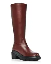 Stuart Weitzman Women's Nora Block Heel Boots 37 6.5 mahogany brown