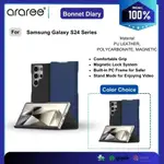 SAMSUNG 手機殼三星 S24 ULTRA PLUS ARAREE BONNET 日記支架翻蓋