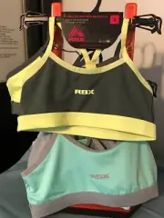 RBX Girl's Silky MICROFIBER BRALETTES ~ X-Back Design ~ 2 Pack ~ Size S or L~NWT