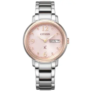 【CITIZEN 星辰】XC 光動能藍寶石玻璃雙色女錶-32.5mm(EW2425-57W 代言人廣告款 日期星期顯示)