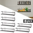 4/8X Kitchen Spice Rack Jars Shelves Wall Mounted Kitchen Door Storage Organizer