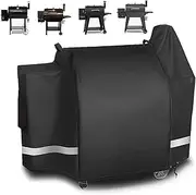 Utheer Grill Cover Waterproof for Pit Boss 820 Deluxe/820D, Rancher XL/Austin XL/1000S/1100 Wood Pellet Grills with The Side Tray, Heavy Duty Fabric Black Barbeque BBQ Grill Covers