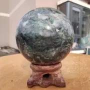 464g Natural Green crystals and chalcopyrite coexist Sphere Quartz Ball Healing