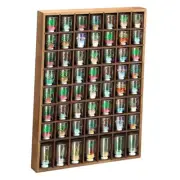 Shot Glass Display Case Wood Shot Glass shelf holder 56 Compartments Wall