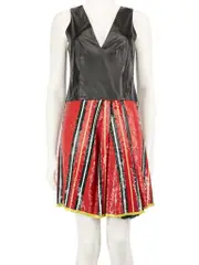 Striped Sequinned Panel Dress