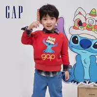 在飛比找蝦皮商城優惠-Gap 男幼童裝 Gap x 史迪奇聯名 Logo印花刷毛圓