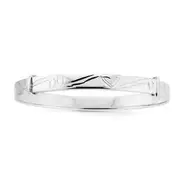 Silver 40mm Engraved Adjustable Bangle