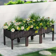 120x40x36cm PP Green Fingers Garden Bed Planter Box Raised Container Growing Herb