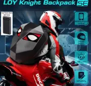 Iron Man Backpack Motorcycle Helmet Bag Waterproof LED Digital Light Hard Shell
