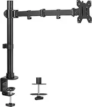 VIVO Single Large Monitor Arm Desk Mount, Holds Screens up to 45 inch Ultrawide, Fully Adjustable Stand with C-Clamp and Grommet Base, VESA 75x75mm or 100x100mm, Black, STAND-V149