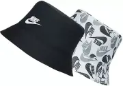 Nike Unisex Kids Reversible Bucket Hat Black/White Print Size L/XL (DH0398-010)
