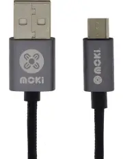 [Moki] Braided King Size MicroUSB Syncharge Cable Gun Metal