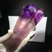 132g Natural Amethyst Backbone Quartz Obelisk Crystal Tower Point Wand Healing