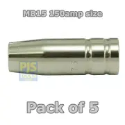 5 x Binzel type MB15 150 amp mig torch shroud nozzles