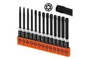 13Pc Magnetic Torx Screwdriver Bit Set Tamper Proof Long Torque Sleeve T5-T40