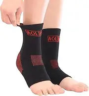 1 Pair Foot & Ankle Brace Socks for Sprained Ankle Compression Sleeve - Plantar Fasciitis Relief Brace, Foot Support for Women & Men - Tendonitis & Arthritis Foot Sleeve, Ankle Wrap