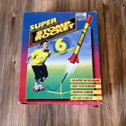 Vintage Super Stomp Rocket Complete In Box 90s Toy Blast Pad Hose Stand Rockets