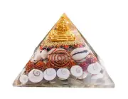 Traditional Natural Gomti Chakra Width Shree Yantra Orgone Pyramid For Wealth