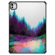 iPad Pro 11-inch (M4) iPad Impact Case WOODLAND ECHOES 3, FOREST TREES NATURE RAINBOW ABSTRACT MOUNTAINS PAINTING